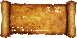 Piti Mariann névjegykártya