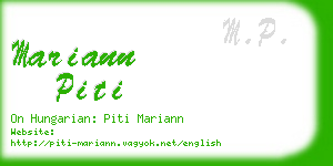 mariann piti business card